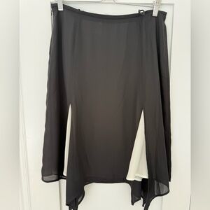 Elegant Black & White Flowy Dressy Women's Skirt